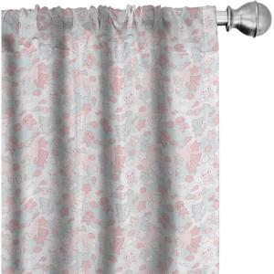 Ambesonne Geometric Window Curtains, Cultures Motif Traditional Teardrop Pattern Vintage Palette, Lightweight Decor 2-Panel Set with Rod Pocket, Pair of – 28″ x 63″, White Orange(Light Pink)