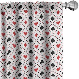 Ambesonne Geometric Window Curtains, Cultures Motif Traditional Teardrop Pattern Vintage Palette, Lightweight Decor 2-Panel Set with Rod Pocket, Pair of – 28″ x 63″, White Orange(Black Red)