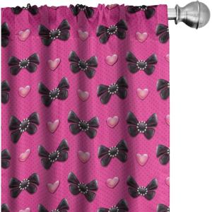 Ambesonne Geometric Window Curtains, Cultures Motif Traditional Teardrop Pattern Vintage Palette, Lightweight Decor 2-Panel Set with Rod Pocket, Pair of – 28″ x 63″, White Orange(Pink Black)