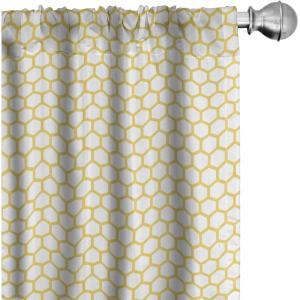 Ambesonne Geometric Window Curtains, Cultures Motif Traditional Teardrop Pattern Vintage Palette, Lightweight Decor 2-Panel Set with Rod Pocket, Pair of – 28″ x 63″, White Orange(Yellow White)