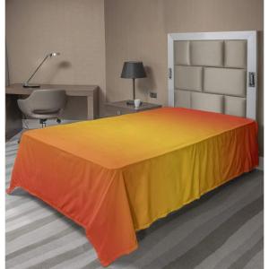 Ambesonne Holiday Flat Sheet, Various Different Snowflakes with Rich Details Christmas Season in Wintertime, Soft Comfortable Top Sheet Decorative Bedding 1 Piece, Queen Size, White and Vermilion(Yellow)