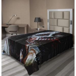 Ambesonne Holiday Flat Sheet, Various Different Snowflakes with Rich Details Christmas Season in Wintertime, Soft Comfortable Top Sheet Decorative Bedding 1 Piece, Queen Size, White and Vermilion(Black Red)
