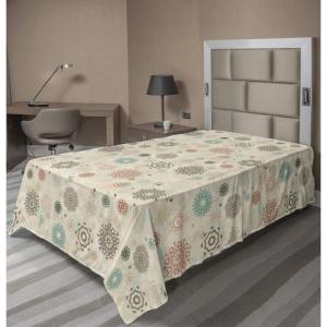 Ambesonne Holiday Flat Sheet, Various Different Snowflakes with Rich Details Christmas Season in Wintertime, Soft Comfortable Top Sheet Decorative Bedding 1 Piece, Queen Size, White and Vermilion(Cream Seafoam)