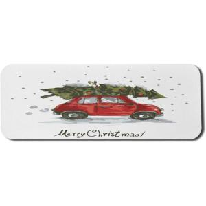 Ambesonne Island Computer Mouse Pad, White Coral Sand Seven Mile Beach in Grand Cayman Island Art Print, Rectangle Non-Slip Rubber Mousepad Large, 31″ x 12″ Gaming Size, Sky Blue and Brown Black(Green Vermilion)
