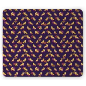 Ambesonne Island Computer Mouse Pad, White Coral Sand Seven Mile Beach in Grand Cayman Island Art Print, Rectangle Non-Slip Rubber Mousepad Large, 31″ x 12″ Gaming Size, Sky Blue and Brown Black(Dark Purple and Mustard)