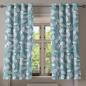 Ambesonne Jungle Boho Grommet Curtain, Dreamy Silhouettes of Leafy Scene with Neutral Colors Grunge Art, Decorative 2-Panel Window Drapes for Bedroom Living Room, 50″ x 54″, Yellow Green Apple Green(Cadet Blue Blue Grey)
