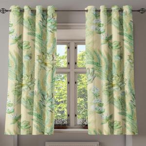 Ambesonne Jungle Boho Grommet Curtain, Dreamy Silhouettes of Leafy Scene with Neutral Colors Grunge Art, Decorative 2-Panel Window Drapes for Bedroom Living Room, 50″ x 54″, Yellow Green Apple Green(Peacock Green Fern Green)
