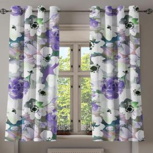 Ambesonne Jungle Boho Grommet Curtain, Dreamy Silhouettes of Leafy Scene with Neutral Colors Grunge Art, Decorative 2-Panel Window Drapes for Bedroom Living Room, 50″ x 54″, Yellow Green Apple Green(Blue Violet and Laurel Green)