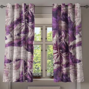 Ambesonne Jungle Boho Grommet Curtain, Dreamy Silhouettes of Leafy Scene with Neutral Colors Grunge Art, Decorative 2-Panel Window Drapes for Bedroom Living Room, 50″ x 54″, Yellow Green Apple Green(Violet Pale Tan Plum)