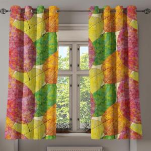 Ambesonne Jungle Boho Grommet Curtain, Dreamy Silhouettes of Leafy Scene with Neutral Colors Grunge Art, Decorative 2-Panel Window Drapes for Bedroom Living Room, 50″ x 54″, Yellow Green Apple Green(Apple Green and Fern Green)