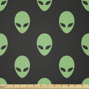 Ambesonne Mid Century Fabric by The Yard, Abstract Christmas Holiday Tree Illustrations Inspired by The Fifties, Decorative Fabric for Upholstery and Home Accents, 3 Yards, Black Yellow(Fern Green)