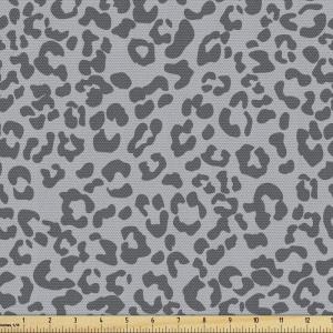 Ambesonne Mid Century Fabric by The Yard, Abstract Christmas Holiday Tree Illustrations Inspired by The Fifties, Decorative Fabric for Upholstery and Home Accents, 3 Yards, Black Yellow(Pale Grey)