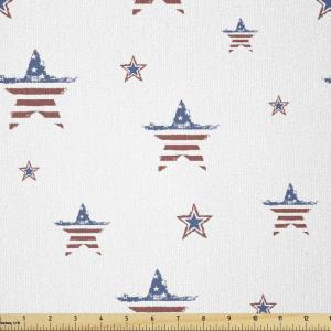 Ambesonne Mid Century Fabric by The Yard, Abstract Christmas Holiday Tree Illustrations Inspired by The Fifties, Decorative Fabric for Upholstery and Home Accents, 3 Yards, Black Yellow(Red Blue)