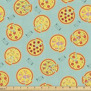 Ambesonne Mid Century Fabric by The Yard, Abstract Christmas Holiday Tree Illustrations Inspired by The Fifties, Decorative Fabric for Upholstery and Home Accents, 3 Yards, Black Yellow(Green Mint)
