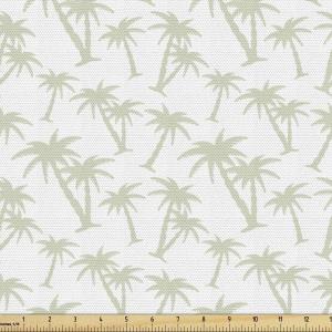 Ambesonne Mid Century Fabric by The Yard, Abstract Christmas Holiday Tree Illustrations Inspired by The Fifties, Decorative Fabric for Upholstery and Home Accents, 3 Yards, Black Yellow(White Dimgrey)