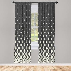 Ambesonne Modern Window Curtains, Jumble Colors Illustration of Oriental Floral Motif with Greenery Leaves, Lightweight Decorative 2-Panel Set & Rod Pocket, Pair of – 28″ x 63″, Pale Grey Multicolor(Cream Grey)