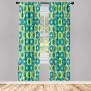 Ambesonne Modern Window Curtains, Jumble Colors Illustration of Oriental Floral Motif with Greenery Leaves, Lightweight Decorative 2-Panel Set & Rod Pocket, Pair of – 28″ x 63″, Pale Grey Multicolor(Green Jade)