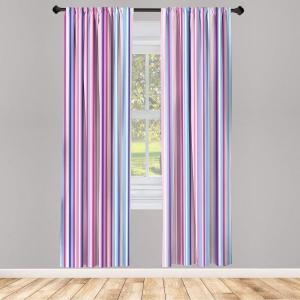 Ambesonne Modern Window Curtains, Jumble Colors Illustration of Oriental Floral Motif with Greenery Leaves, Lightweight Decorative 2-Panel Set & Rod Pocket, Pair of – 28″ x 63″, Pale Grey Multicolor(Pink Sky)