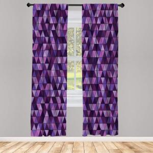Ambesonne Modern Window Curtains, Jumble Colors Illustration of Oriental Floral Motif with Greenery Leaves, Lightweight Decorative 2-Panel Set & Rod Pocket, Pair of – 28″ x 63″, Pale Grey Multicolor(Purple Multicolor)