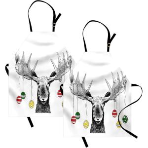 Ambesonne Multicolor Aprons(Black White)
