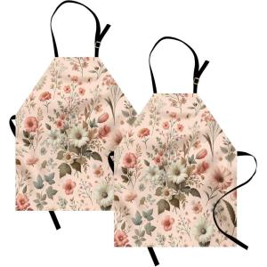 Ambesonne Multicolor Aprons(Blush Olive Green)