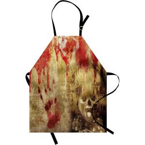 Ambesonne Multicolor Aprons(Camel Ecru and Vermilion)