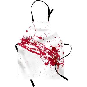 Ambesonne Multicolor Aprons(Dark Pink and White)