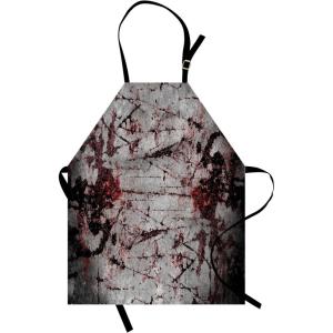 Ambesonne Multicolor Aprons(Dimgray Maroon and Red)