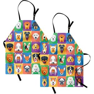 Ambesonne Multicolor Aprons(Green Purple)