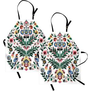 Ambesonne Multicolor Aprons(Green White Multicolor)