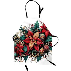 Ambesonne Multicolor Aprons(Hot Pink Forest Green and Tan)