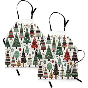 Ambesonne Multicolor Aprons(Jade Green White Paprika)