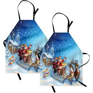 Ambesonne Multicolor Aprons(Navy Blue)