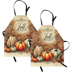 Ambesonne Multicolor Aprons(Orange Cadet Blue Tan)