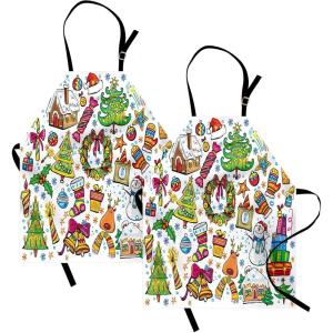 Ambesonne Multicolor Aprons(Orange Green)