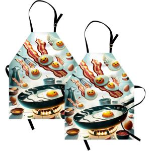 Ambesonne Multicolor Aprons(Orange Seafoam Dark Teal)