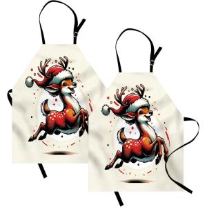 Ambesonne Multicolor Aprons(Orange Vermilion and Ivory)