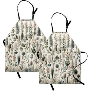 Ambesonne Multicolor Aprons(Pale Reseda Green Coconut)