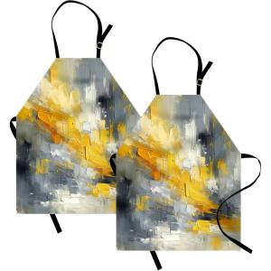 Ambesonne Multicolor Aprons(Purpleblue Marigold Grey)