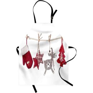 Ambesonne Multicolor Aprons(Red Cream Tan)
