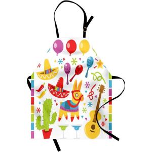 Ambesonne Multicolor Aprons(Red Yellow)