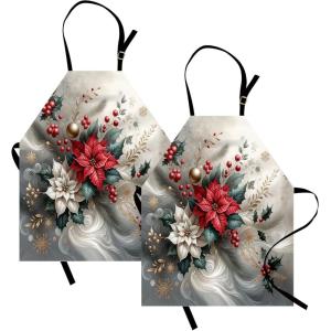 Ambesonne Multicolor Aprons(Slate Blue and Dark Coral)