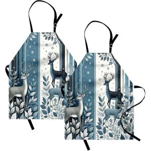 Ambesonne Multicolor Aprons(Slate Blue and Dark Grey)