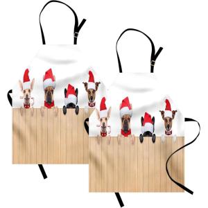 Ambesonne Multicolor Aprons(Tan Red)