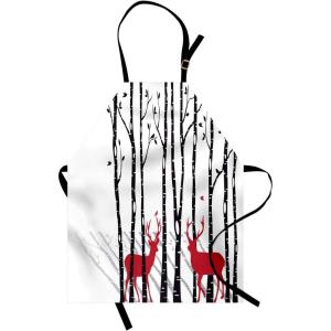 Ambesonne Multicolor Aprons(White Black Red)