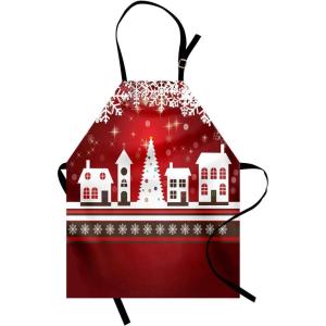 Ambesonne Multicolor Aprons(White Red)