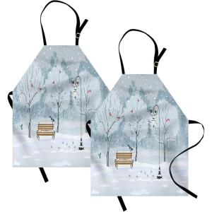 Ambesonne Multicolor Aprons(White and Blue)