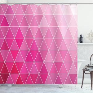 Ambesonne Pink Shower Curtain, Grunge Design Neutral Colors Boho Diamont Look Rhombus Pattern Abstract Art, Cloth Fabric Bathroom Decor Set with Hooks, 69″ W x 70″ L, Soft Pink Blush White(Pale Fuchsia Hot Pink)