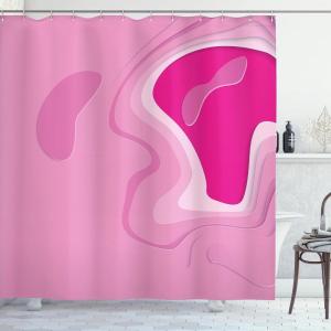 Ambesonne Pink Shower Curtain, Grunge Design Neutral Colors Boho Diamont Look Rhombus Pattern Abstract Art, Cloth Fabric Bathroom Decor Set with Hooks, 69″ W x 70″ L, Soft Pink Blush White(Soft Pink Magenta)