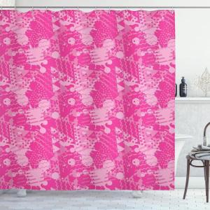 Ambesonne Pink Shower Curtain, Zigzag Look Pattern of Continuous Diamond Motifs Abstract Bohemian Print, Cloth Fabric Bathroom Decor Set with Hooks, 69″ W x 70″ L, Pale Fuchsia Soft Pink(Hot Pink Magenta and Blush)